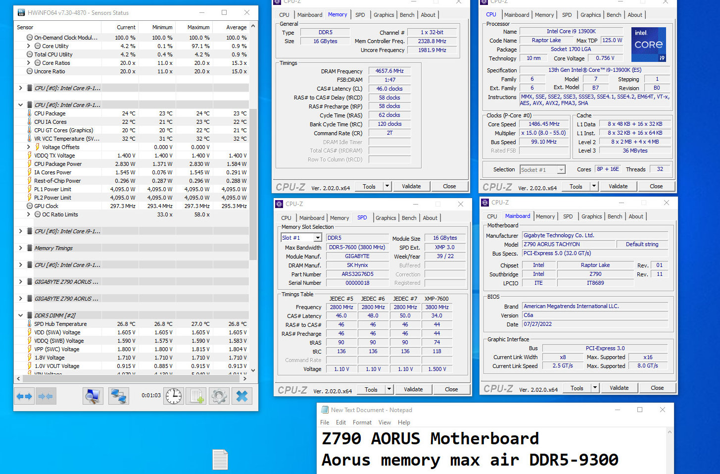 Gigabyte'ın AORUS Z790 Xtreme ve Takyon Anakartları DDR5-8000 ve 8333 XMP Bellek Kitlerine Hazır, OC ile DDR5-9300'e Kadar
