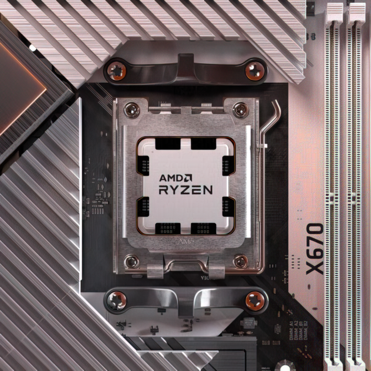 AMD Ryzen 5 7600X 6 Çekirdek ve 4.4 GHz "Zen 4" Gigabyte'ın X670E AORUS Ana Anakartında Çalışırken Görülen Masaüstü İşlemci