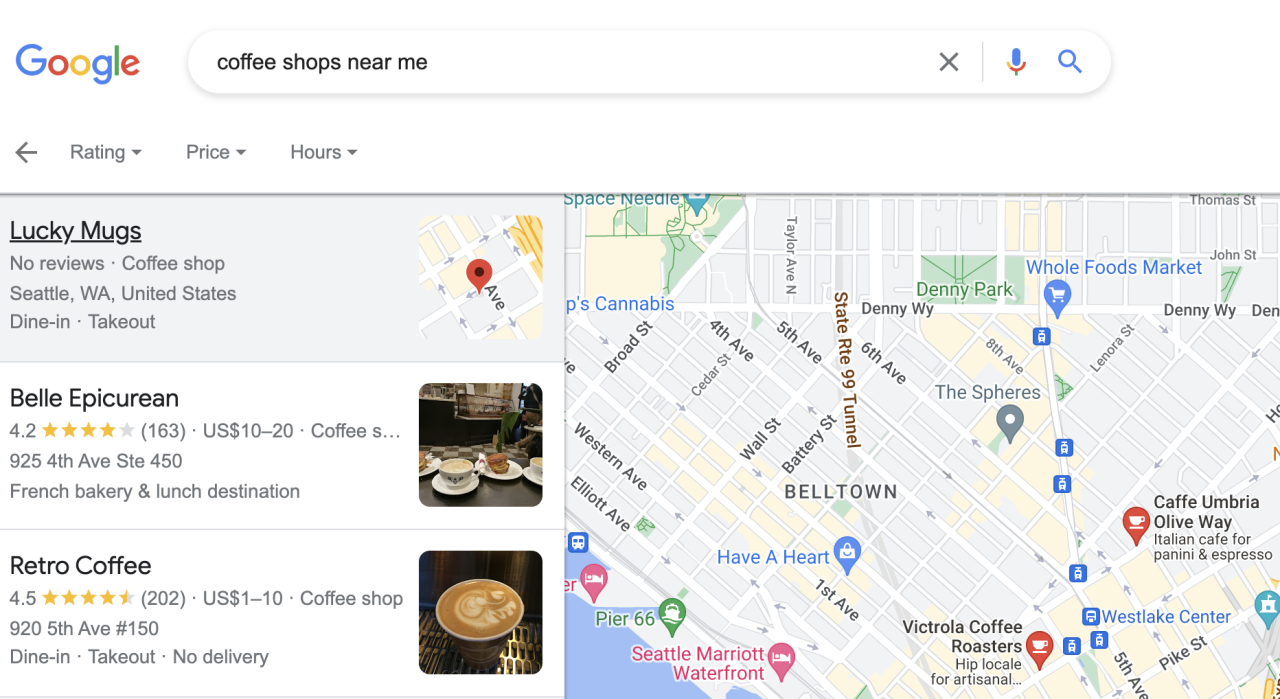 aramak [coffee shops near me]Google