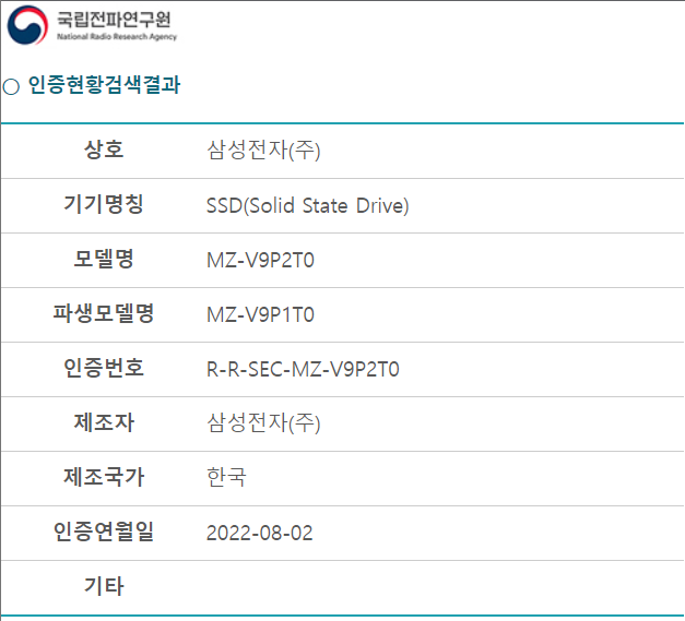 Samsung, muhtemelen yeni nesil 990 Pro PCIe Gen 5 SSD'lerini Kore RRA'sına gönderdi. (Resim Kredisi: Harukaze5719)